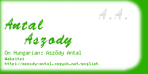 antal aszody business card
