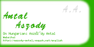 antal aszody business card